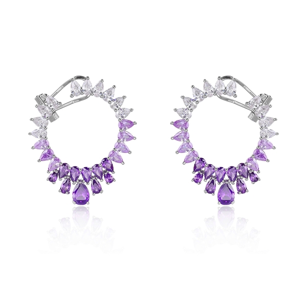 Picture of Brand New Purple Big Big Hoop Earrings with SGS/ISO Certification