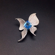 Show details for Butterfly Blue Brooche with Full Guarantee