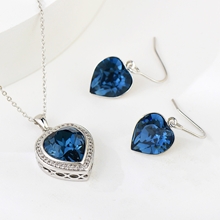 Show details for Swarovski Element Love & Heart Necklace and Earring Set for Her
