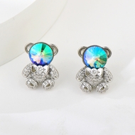 Show details for Bear Swarovski Element Dangle Earrings with Wow Elements