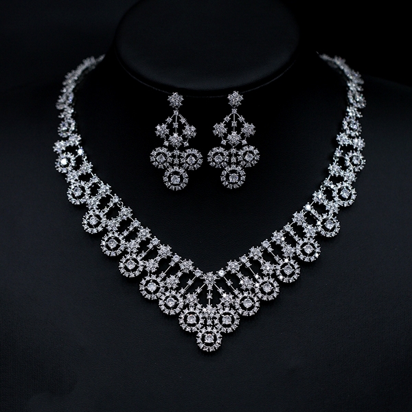 Picture of Charming White Big 2 Piece Jewelry Set As a Gift