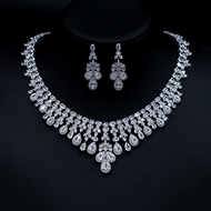 Show details for Recommended White Big 2 Piece Jewelry Set from Top Designer
