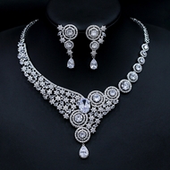 Show details for Shop Platinum Plated White 2 Piece Jewelry Set with Fast Delivery