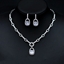Show details for Copper or Brass Platinum Plated 2 Piece Jewelry Set in Exclusive Design