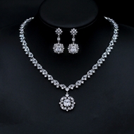 Show details for Luxury Platinum Plated 2 Piece Jewelry Set with Worldwide Shipping