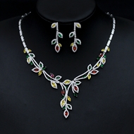 Show details for Sparkling Big Cubic Zirconia 2 Piece Jewelry Set
