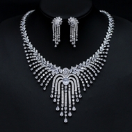 Show details for Buy Platinum Plated Big 2 Piece Jewelry Set with Low Cost