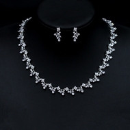 Show details for Popular Cubic Zirconia Platinum Plated 2 Piece Jewelry Set