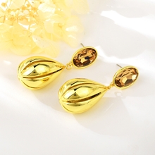 Show details for Famous Big Gold Plated Dangle Earrings