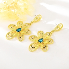 Show details for Good Quality Artificial Crystal Blue Dangle Earrings