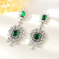 Show details for Buy Platinum Plated Copper or Brass Dangle Earrings with Wow Elements