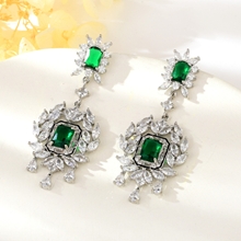 Show details for Buy Platinum Plated Copper or Brass Dangle Earrings with Wow Elements