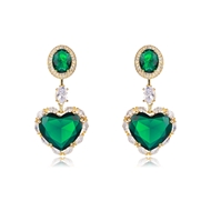 Picture of New Season Green Gold Plated Dangle Earrings with SGS/ISO Certification