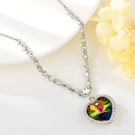 Show details for Copper or Brass Colorful Pendant Necklace in Exclusive Design