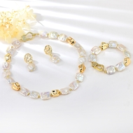 Show details for On-Trend Copper or Brass fresh water pearl 3 Piece Jewelry Set Online Shopping