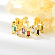 Show details for Purchase Gold Plated Colorful Adjustable Ring with Wow Elements