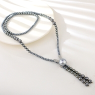 Show details for Bling Big Platinum Plated Y Necklace