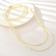 Show details for Popular shell pearl White Layered Necklace