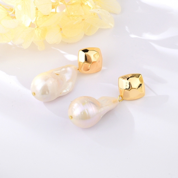 Picture of Classic Baroque Pearl Dangle Earrings Online