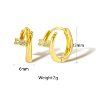 Picture of Inexpensive Gold Plated Copper or Brass Huggie Earrings from Reliable Manufacturer