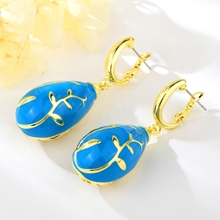 Show details for Famous Big Blue Dangle Earrings