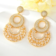 Show details for Famous Big Cubic Zirconia Dangle Earrings