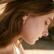 Picture of Delicate Copper or Brass Huggie Earrings for Girlfriend
