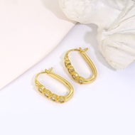 Picture of Popular Cubic Zirconia Copper or Brass Huggie Earrings