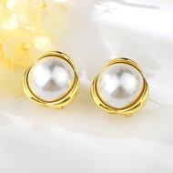 Picture of Zinc Alloy Artificial Pearl Big Stud Earrings with Full Guarantee