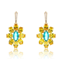 Show details for Distinctive Yellow Cubic Zirconia Dangle Earrings with Low MOQ
