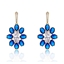 Show details for Featured Blue Flower Dangle Earrings with Full Guarantee