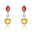 Show details for Love & Heart Platinum Plated Dangle Earrings with Beautiful Craftmanship