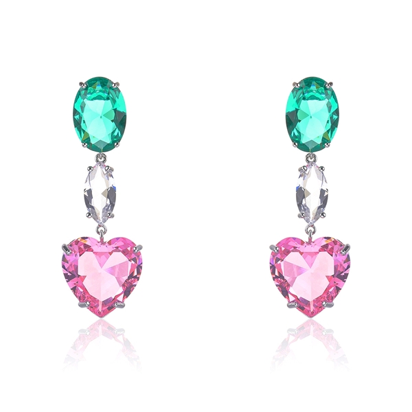 Picture of Fast Selling Colorful Love & Heart Dangle Earrings For Your Occasions