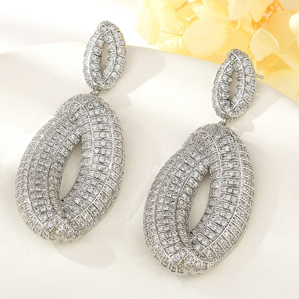 Picture of Hot Selling White Big Dangle Earrings from Top Designer