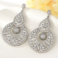 Show details for Copper or Brass Luxury Dangle Earrings in Exclusive Design