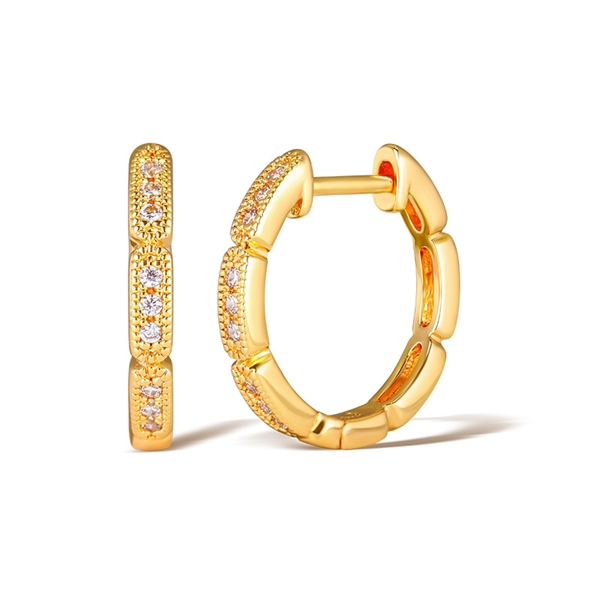 Picture of Delicate Cubic Zirconia Huggie Earrings with Speedy Delivery