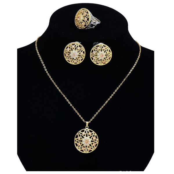 Picture of Skilled  Hollow Out Brass 3 Pieces Jewelry Sets