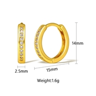 Picture of Delicate Cubic Zirconia Huggie Earrings with Fast Delivery