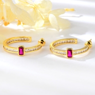 Show details for Great Cubic Zirconia Pink Big Hoop Earrings