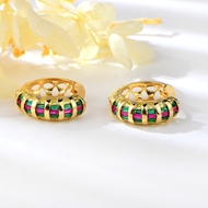 Show details for Amazing Cubic Zirconia Gold Plated Huggie Earrings