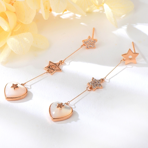 Picture of Love & Heart Small Dangle Earrings with Fast Delivery