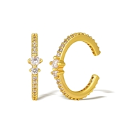 Picture of Low Cost Gold Plated White Clip On Earrings with Beautiful Craftmanship