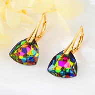 Show details for Copper or Brass Big Dangle Earrings with No-Risk Return