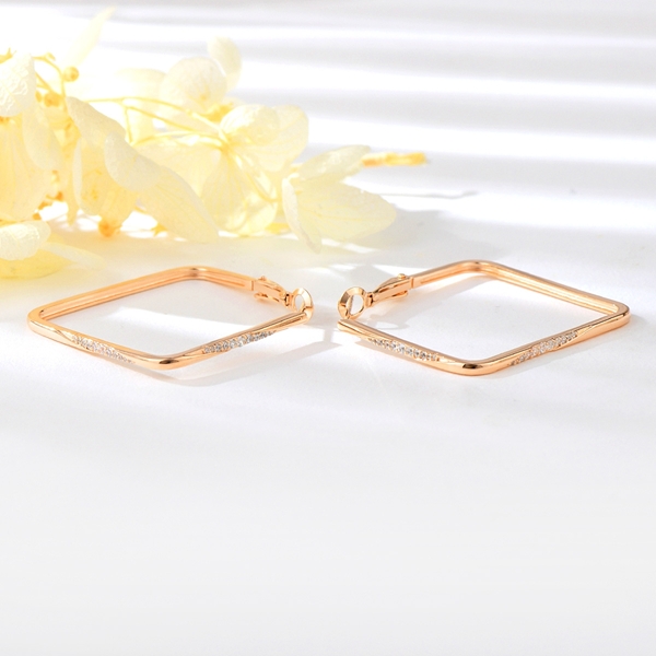 Picture of Cheap Rose Gold Plated Cubic Zirconia Huggie Earrings From Reliable Factory