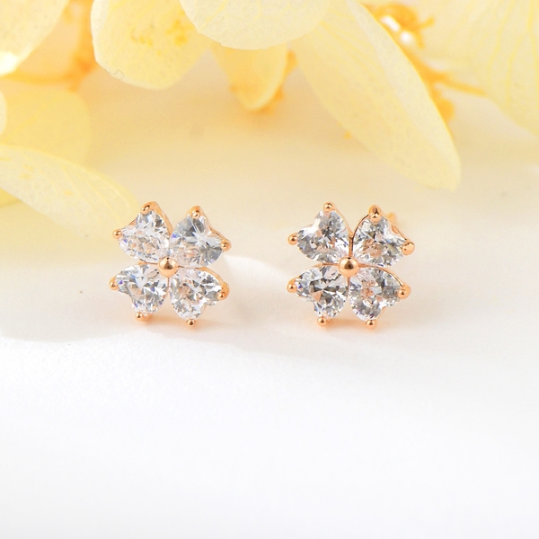 Picture of Pretty Cubic Zirconia Rose Gold Plated Big Stud Earrings