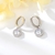 Picture of Trendy White 925 Sterling Silver Dangle Earrings with No-Risk Refund
