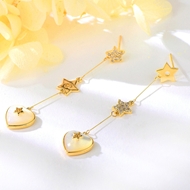 Picture of Love & Heart Small Dangle Earrings with Fast Delivery