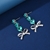 Picture of Brand New Green Copper or Brass Dangle Earrings with SGS/ISO Certification