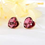 Show details for Love & Heart Red Big Stud Earrings with 3~7 Day Delivery