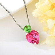 Show details for Distinctive Pink Platinum Plated Pendant Necklace with Low MOQ
